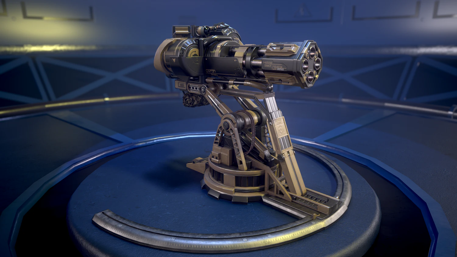 Sci-fiTurret GameReady 3D Model .c4d .max .obj .3ds .fbx .stl .blend