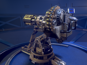 Sci-fiTurret GameReady Modelo 3D