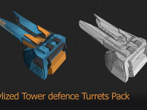 Paquete de torretas estilizadas de baja poli Modelo 3D
