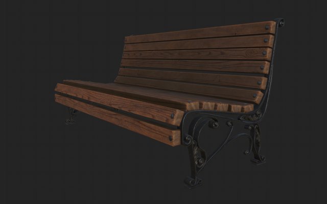 Garden Bench Modelo 3D .c4d .max .obj .3ds .fbx .stl .blend 