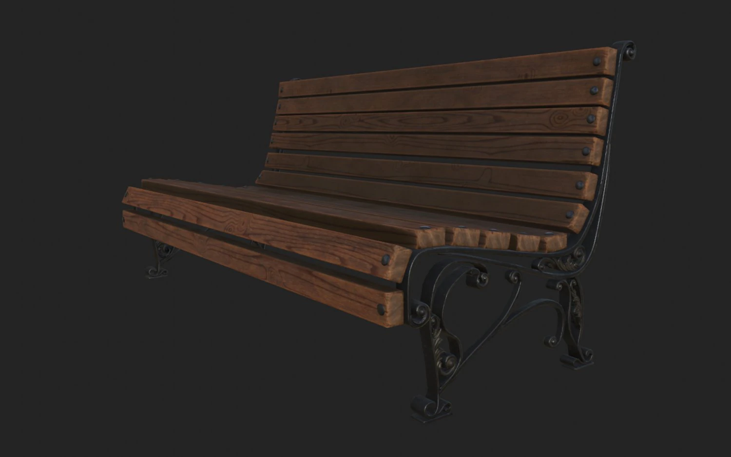 Panca da giardino Modello 3D .c4d .max .obj .3ds .fbx .stl .blend 