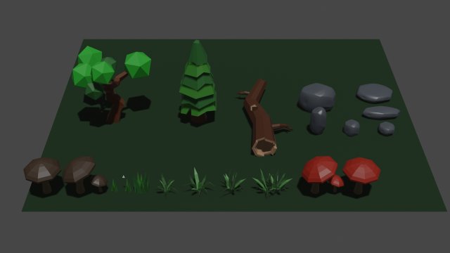 LowPoly Pack 3D Model .c4d .max .obj .3ds .fbx .stl .blend 