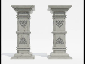 Colonne gotiche - Calcestruzzo Calcestruzzo incrinato Modello 3D