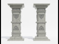 Gothic Pillars - Concrete Concrete Cracked 3D Model