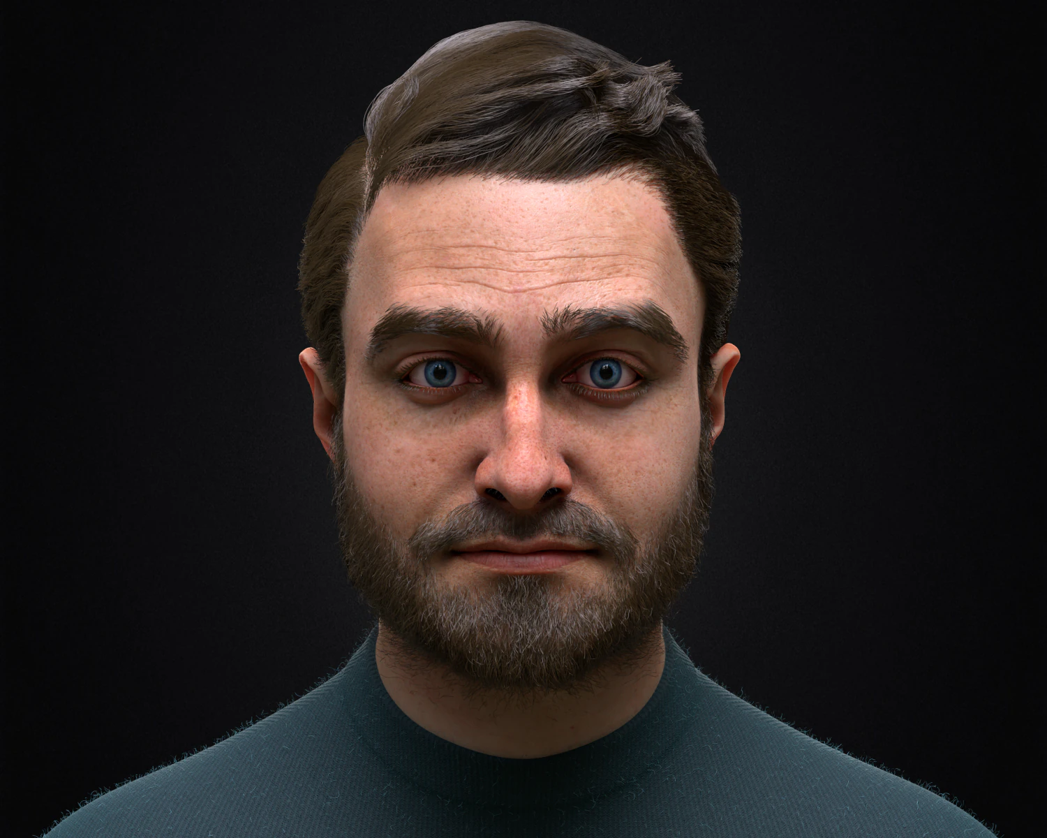 Realistic male head 3D Model .c4d .max .obj .3ds .fbx .stl .blend 