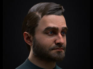 Realistic male head 3D मॉडल