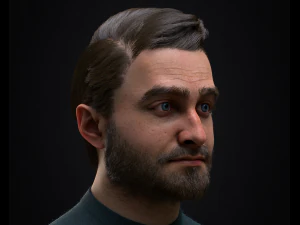 Realistic male head 3D Model