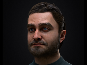Realistic male head 3D मॉडल