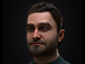 Realistic male head 3D Model