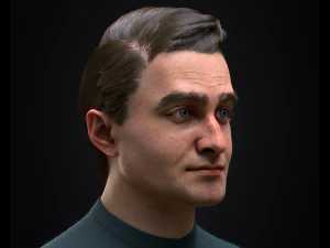 Realistic male head 3D Model