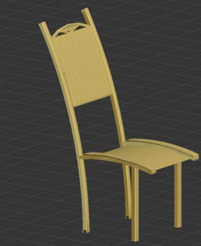 Wooden chair 3D Model .c4d .max .obj .3ds .fbx .stl .blend 