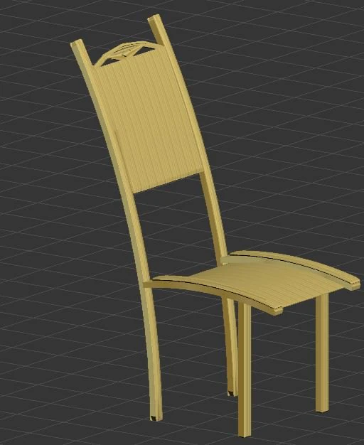 Wooden chair 3D Model .c4d .max .obj .3ds .fbx .stl .blend