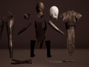 Shinobi assassin girl Modelo 3D