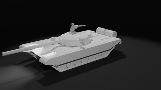 LowPoly Russian Tank T-72B Model 3D .c4d .max .obj .3ds .fbx .stl .blend 