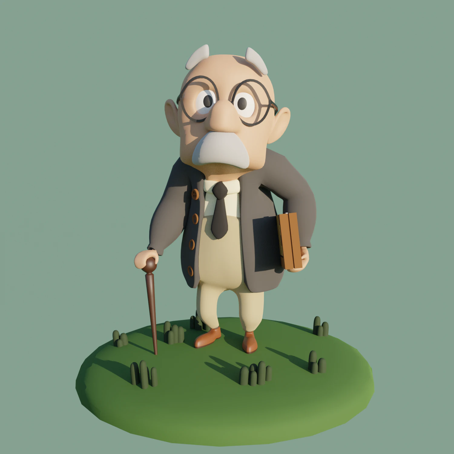 Toon oldman Dave Low-poly 3D Model .c4d .max .obj .3ds .fbx .stl .blend