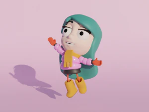 लड़की वसंत ऋतु की प्रतीक्षा कर रही है 3D मॉडल