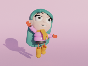Girl waiting for a spring 3Dモデル