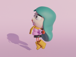 Girl waiting for a spring 3Dモデル