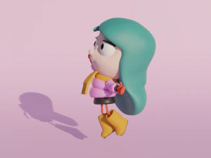 Girl waiting for a spring 3D Model