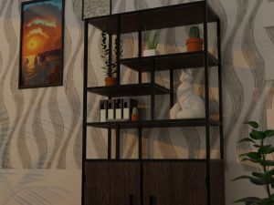 Modern Bookshelf 3D 3D Model