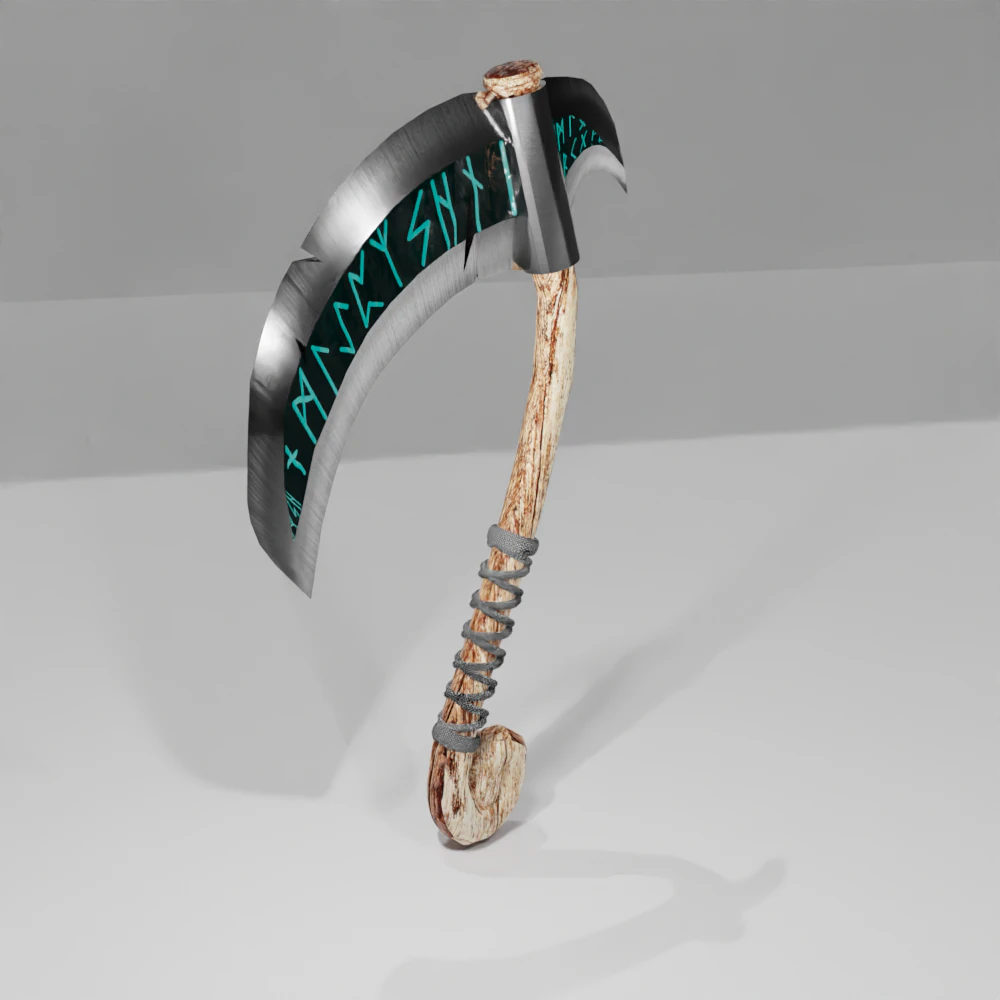Scythe 3D Model .c4d .max .obj .3ds .fbx .stl .blend 