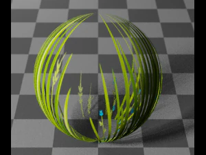 Low poly grass Hand drawn texture Set of 5 objects 3D Model