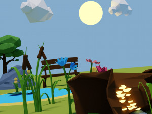 Set of winter and summer elements Forest 3D Model