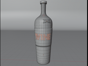Bottle of wine in low poly 3D Model