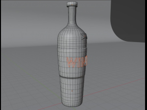 Bottle of wine in low poly 3D Model