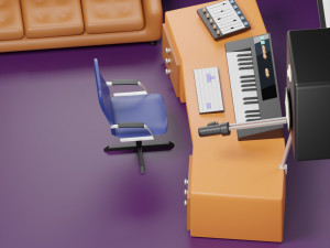 Recording studio Modello 3D