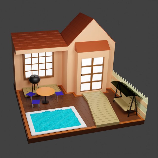 Back yard Modello 3D .c4d .max .obj .3ds .fbx .stl .blend 