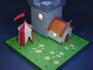 Mittelalterliche Stadt 3D Modell