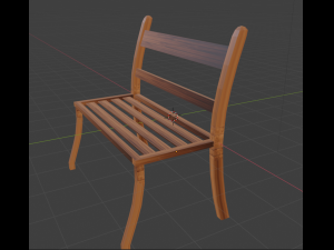 Three d Model of a wooden bench-sofa 3D Model