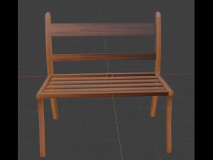 Three d Model of a wooden bench-sofa 3D Model
