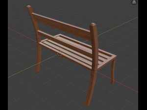Three d Model of a wooden bench-sofa 3D Model