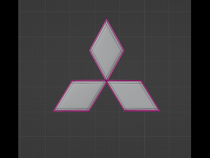 Mitsubishi Logo Emblem 3D 모델