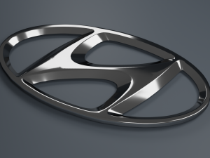 Hyundai Logo Emblem 3D Model