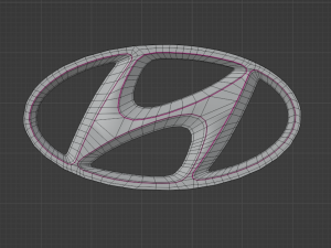 Hyundai Logo Emblem 3D Model