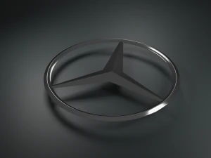 Mersedes Logo Emblem 3D Model