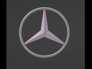 Mersedes Logo Emblem 3D Model