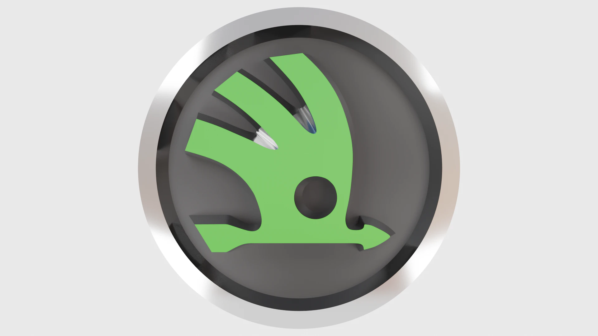 Skoda Logo Emblem 3D Model .c4d .max .obj .3ds .fbx .stl .blend 