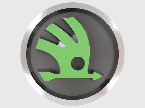 Эмблема логотипа Skoda 3D Модель