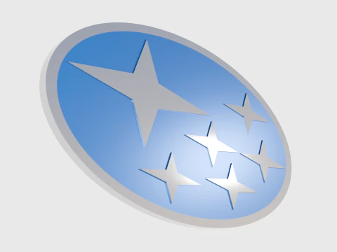 Subaru Logo Emblem 3D Model