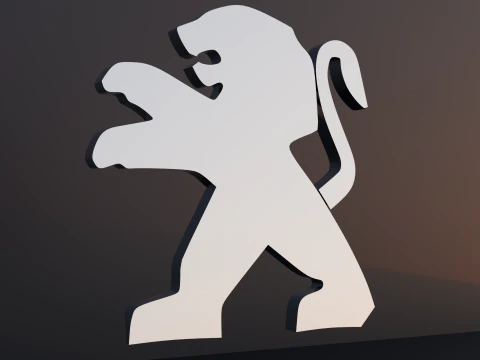 Peugeot Logo Emblem 3D Model