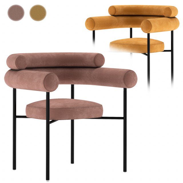 Portia dining chair 3D मॉडल .c4d .max .obj .3ds .fbx .stl .blend