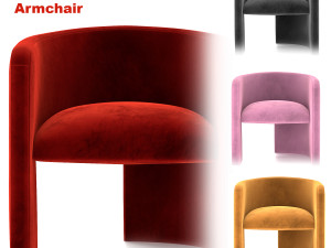 Martinique Velvet Armchair 3D 模型