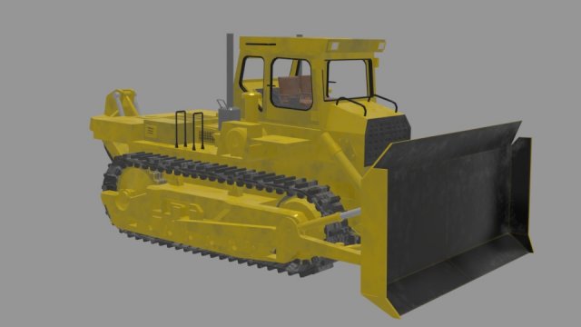Soviet bulldozer T-330 3D Model .c4d .max .obj .3ds .fbx .stl .blend 