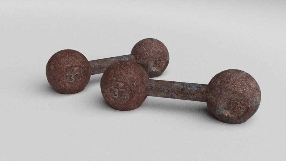 Soviet dumbbell 3D Model .c4d .max .obj .3ds .fbx .stl .blend 