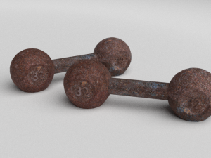 Soviet dumbbell 3D Model