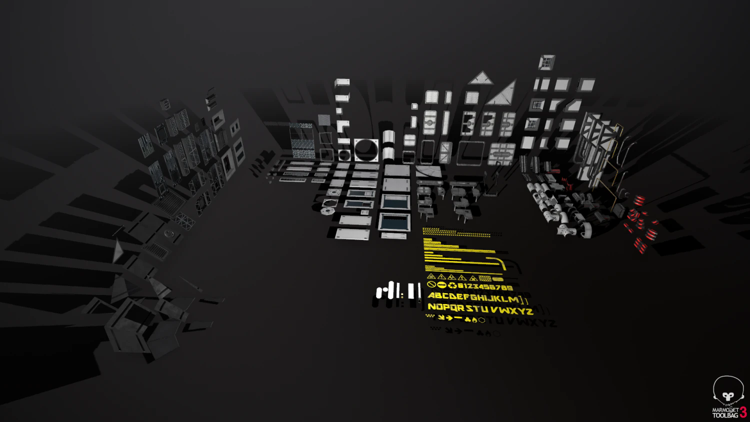 Sci-Fi Modular Enviroment Kit 3D Model .c4d .max .obj .3ds .fbx .stl .blend